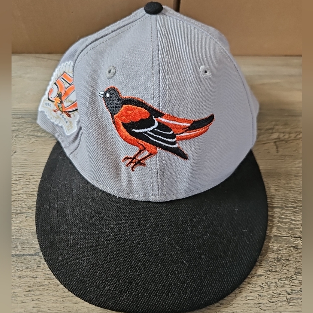 Baltimore Orioles 50th Anniversary Gray 59fifty‎ Fitted Hat Cap Size 7 (55.8cm)
